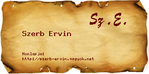 Szerb Ervin névjegykártya