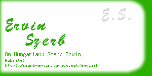 ervin szerb business card